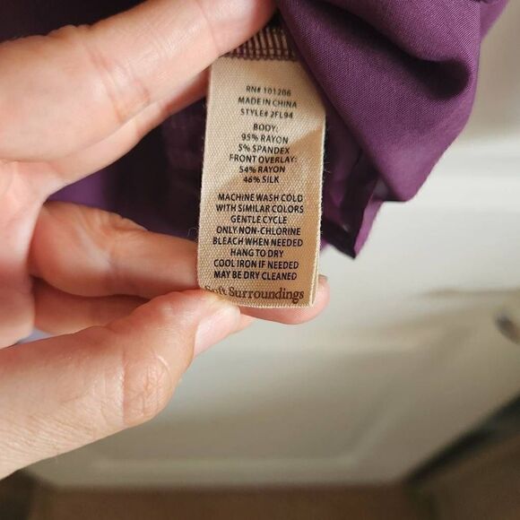 Soft Surroundings Nikkita Sheer Silk Cowl Neck Top Size Large - Picture 6 of 6